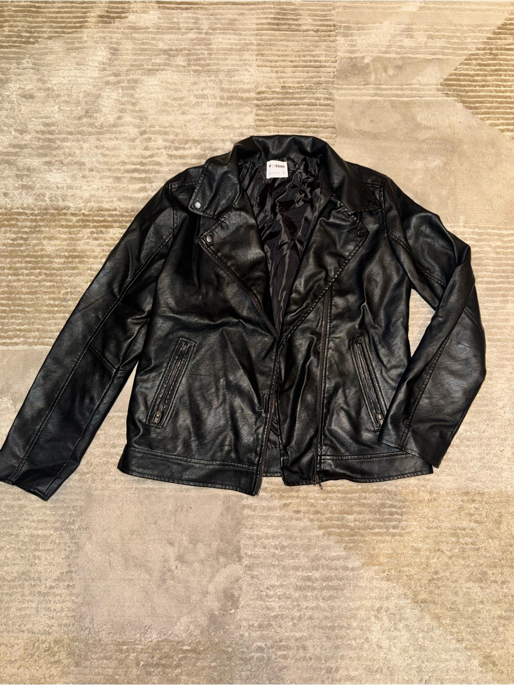 Ci Sono Black Faux Leather Moto Jacket